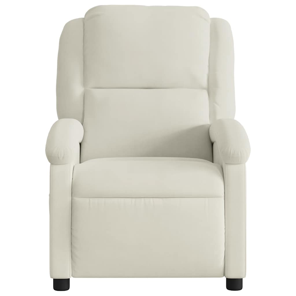 Fauteuil inclinable de massage électrique crème velours - XIOS
