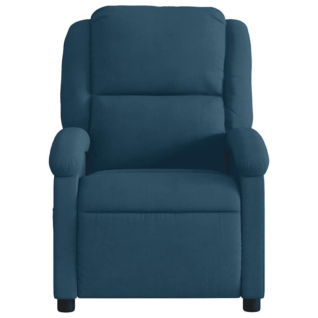 Fauteuil inclinable de massage électrique bleu velours - XIOS
