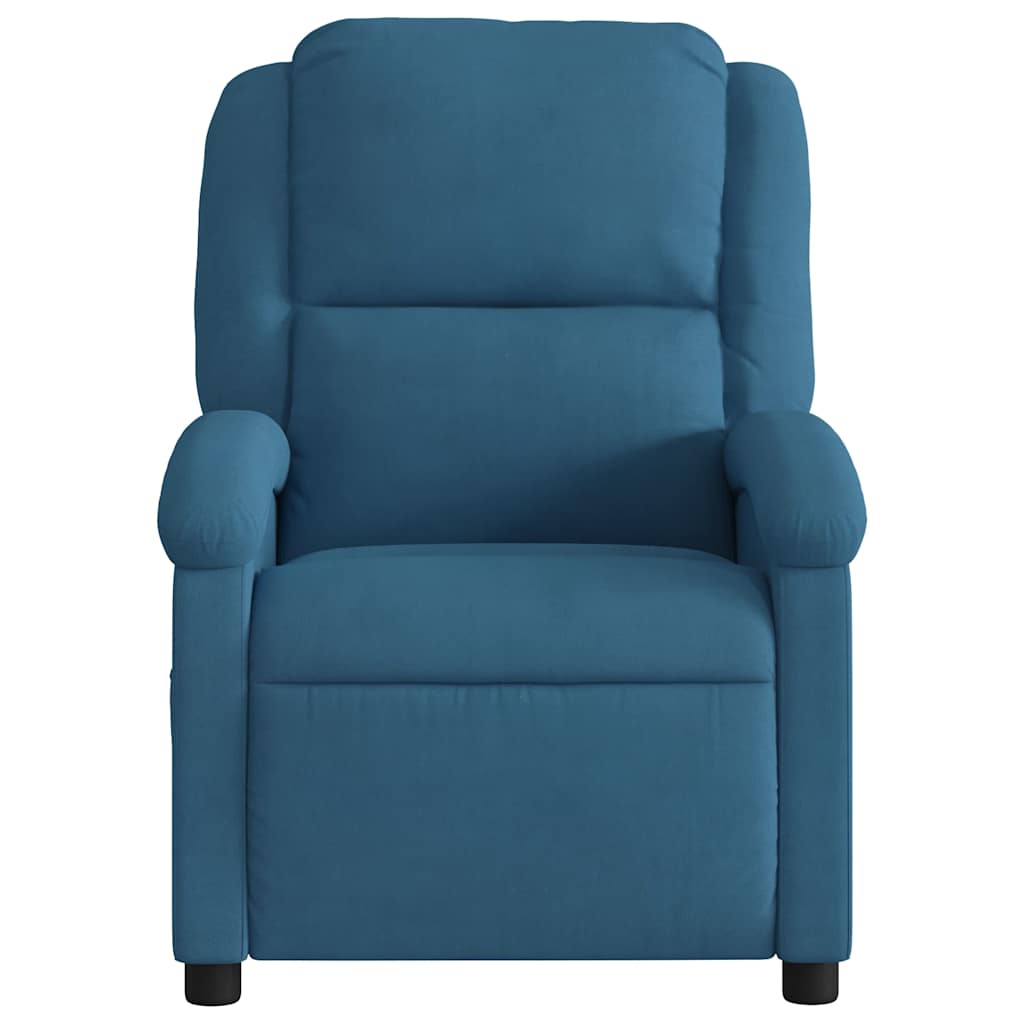 Fauteuil inclinable de massage électrique bleu velours - XIOS