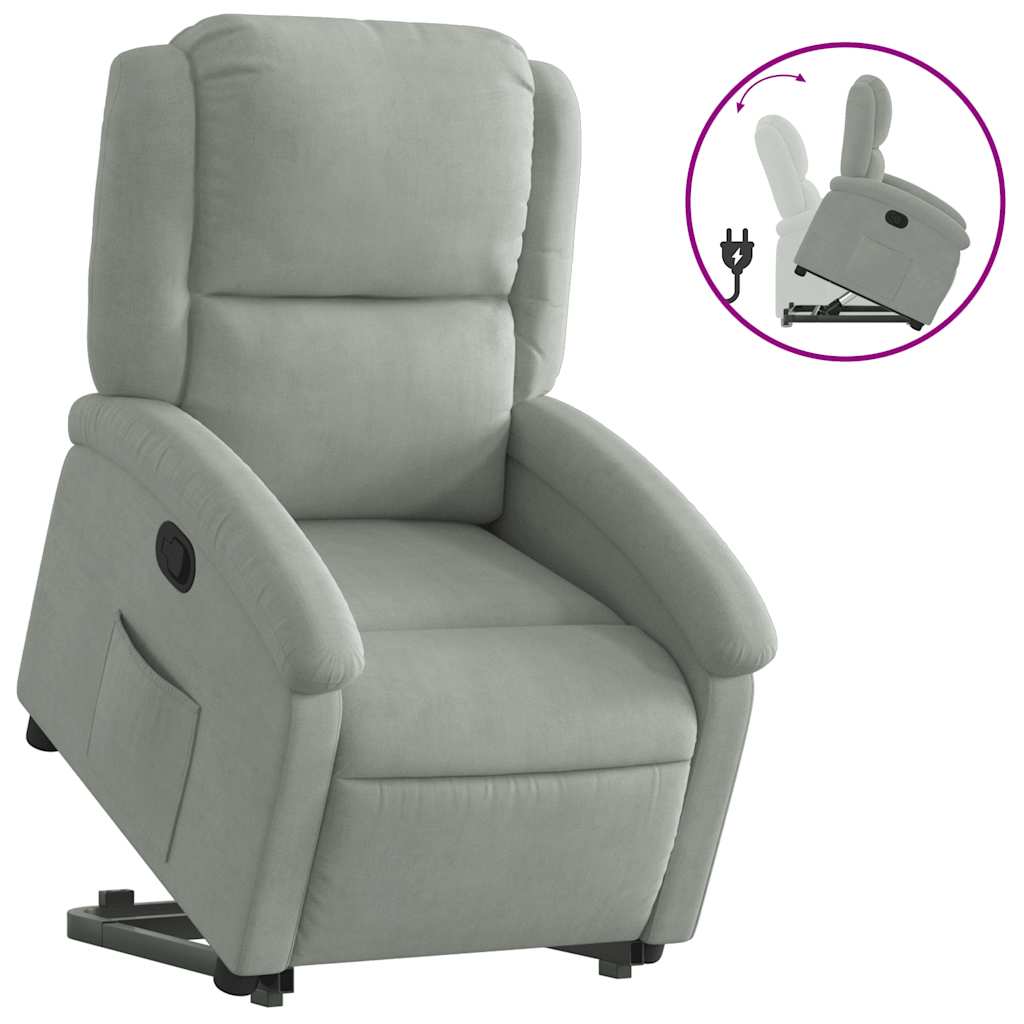 Fauteuil inclinable Gris clair Velours - XIOS