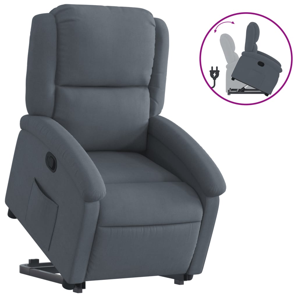 Fauteuil inclinable Gris foncé Velours - XIOS