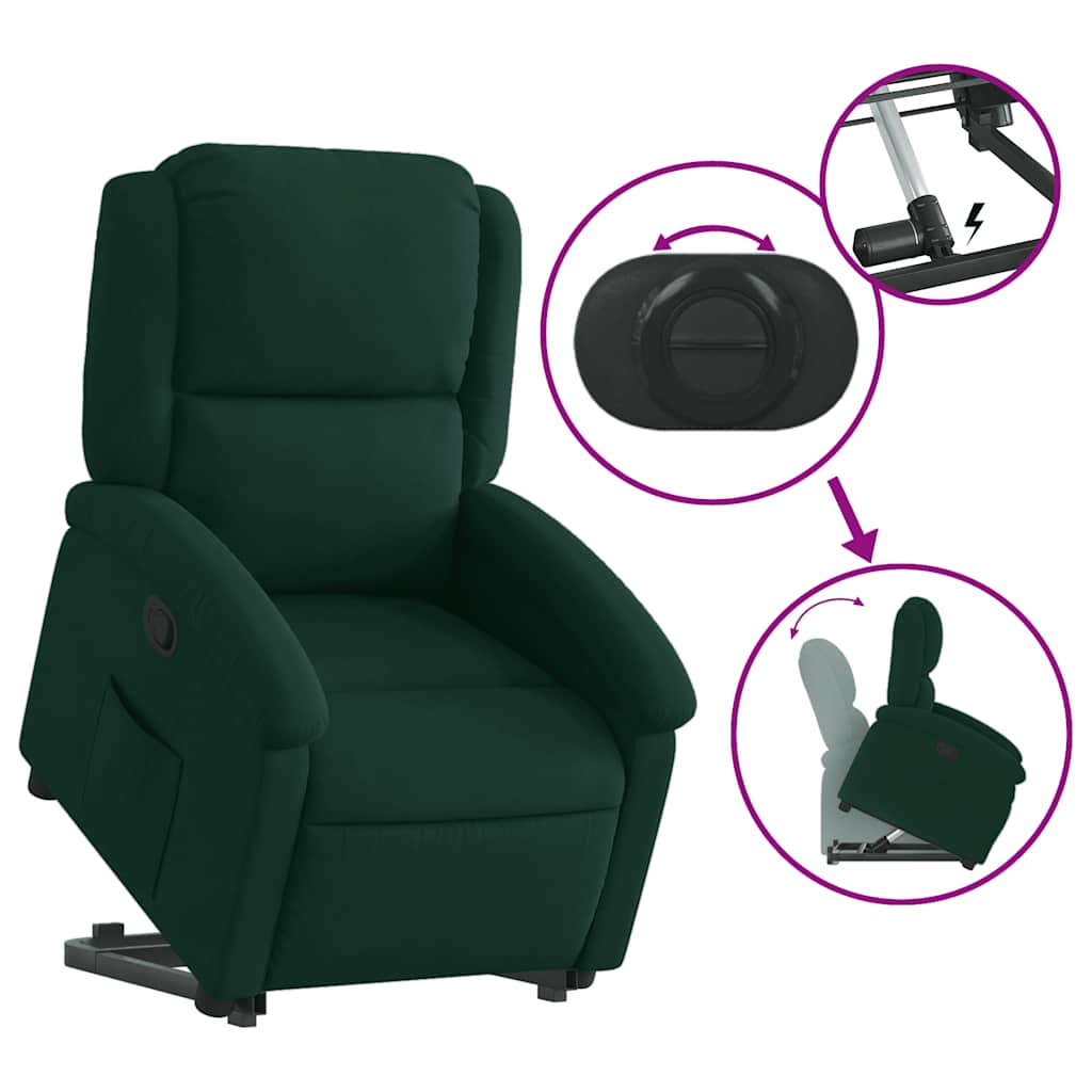 Fauteuil inclinable Vert foncé Velours - XIOS