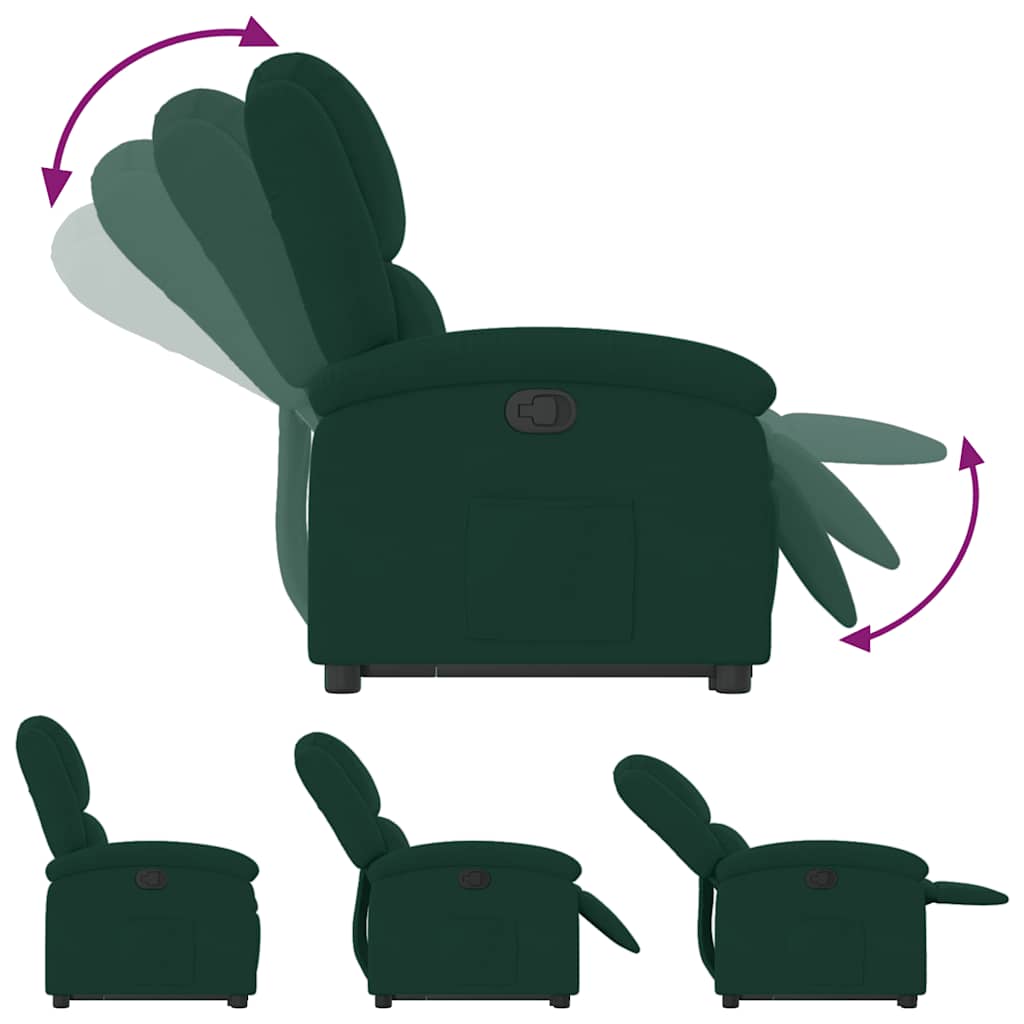 Fauteuil inclinable Vert foncé Velours - XIOS