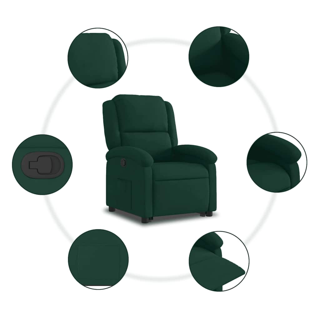 Fauteuil inclinable Vert foncé Velours - XIOS