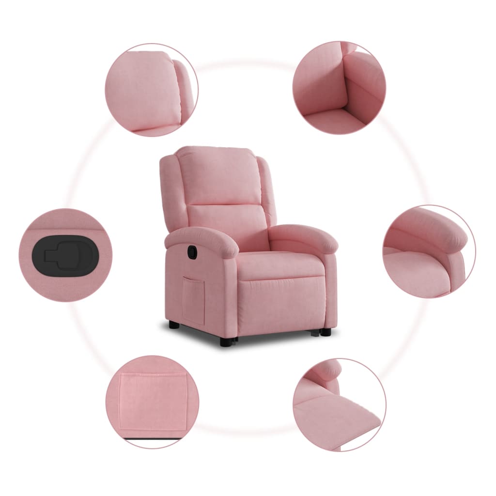 Fauteuil inclinable Rose Velours - XIOS
