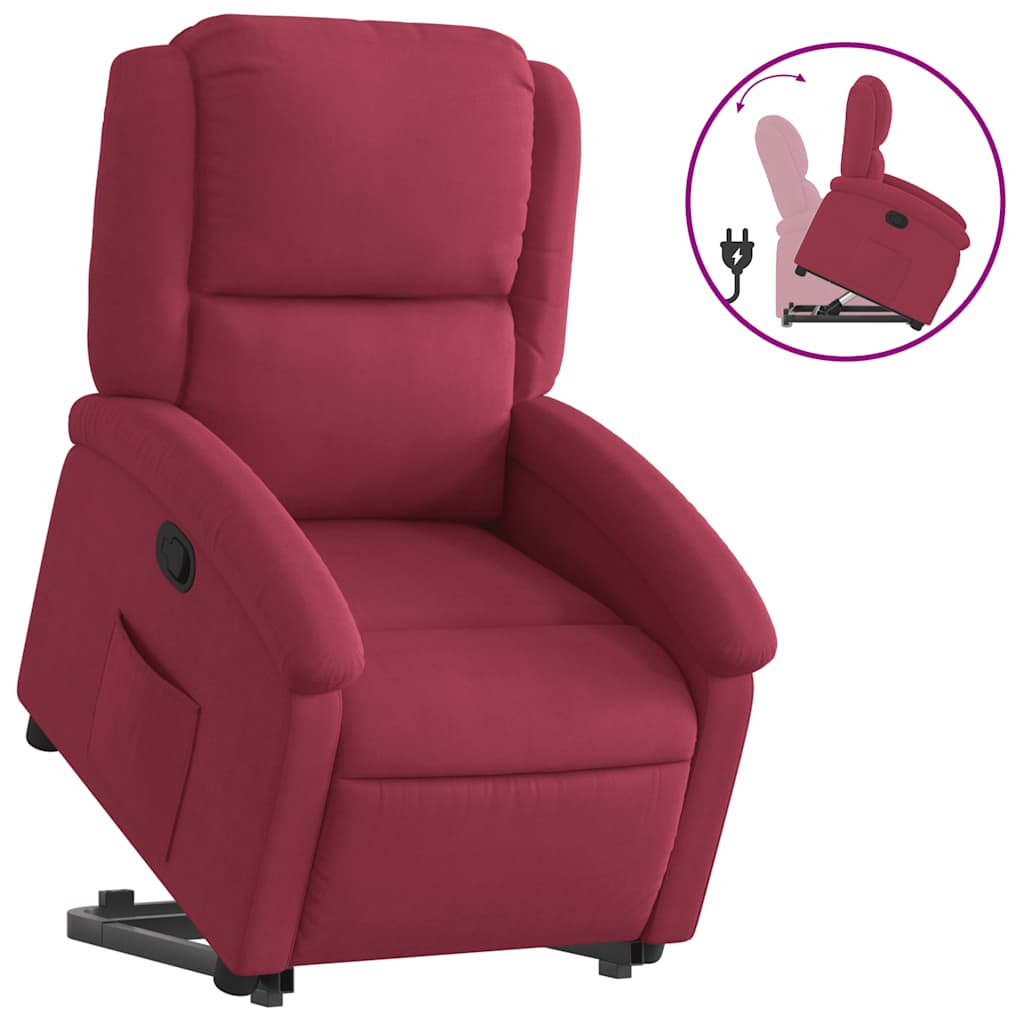Fauteuil inclinable Rouge bordeaux Velours - XIOS