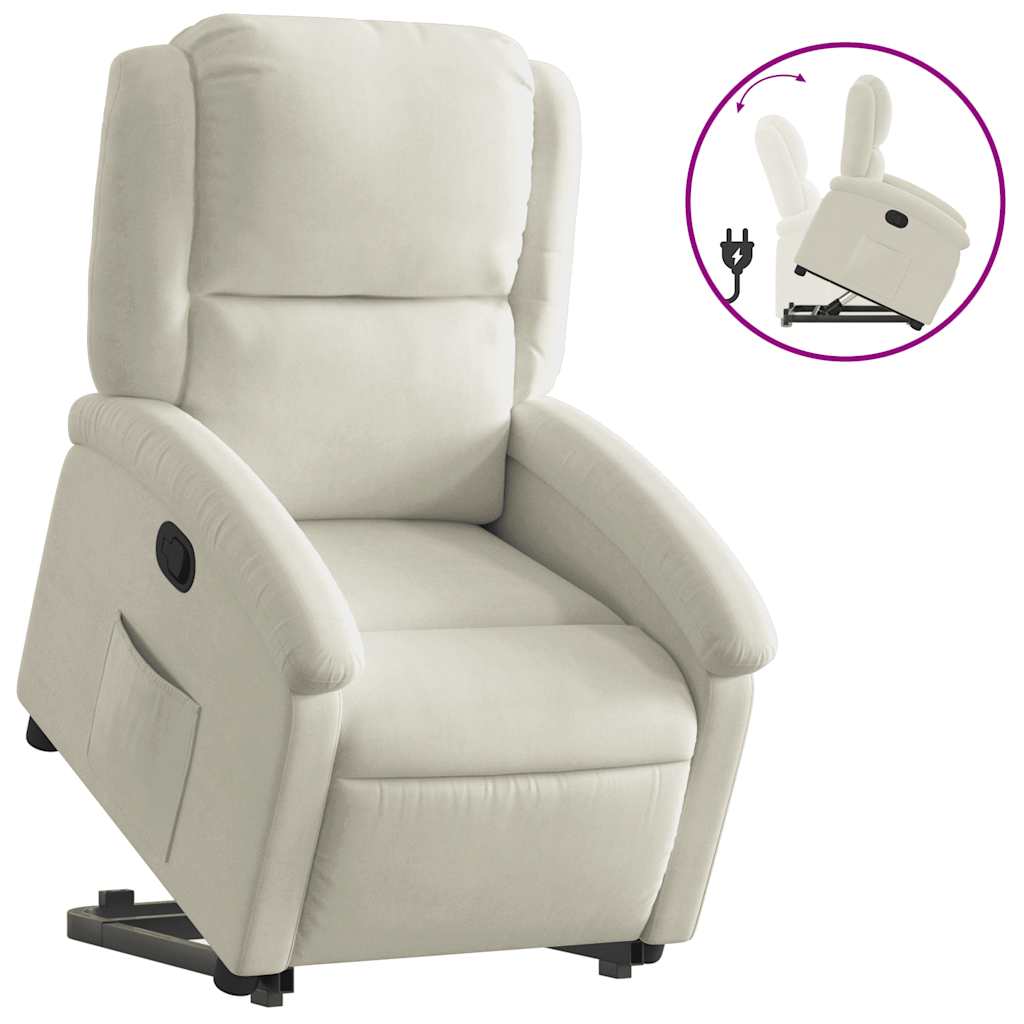 Fauteuil inclinable Crème Velours - XIOS