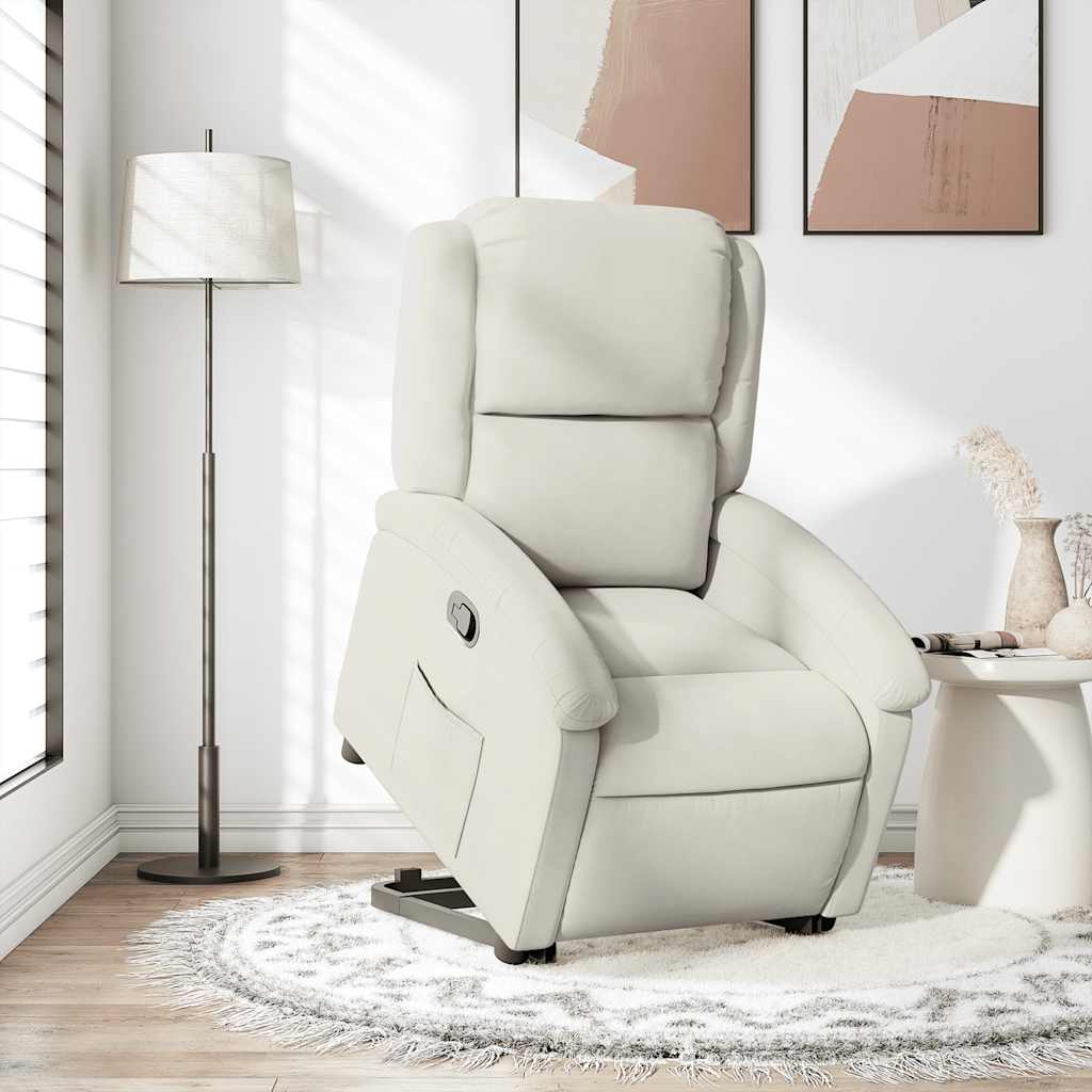 Fauteuil inclinable Crème Velours