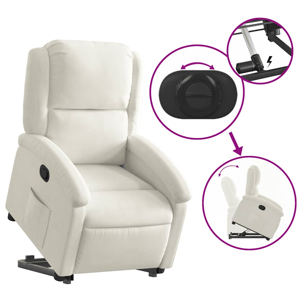 Fauteuil inclinable Crème Velours - XIOS