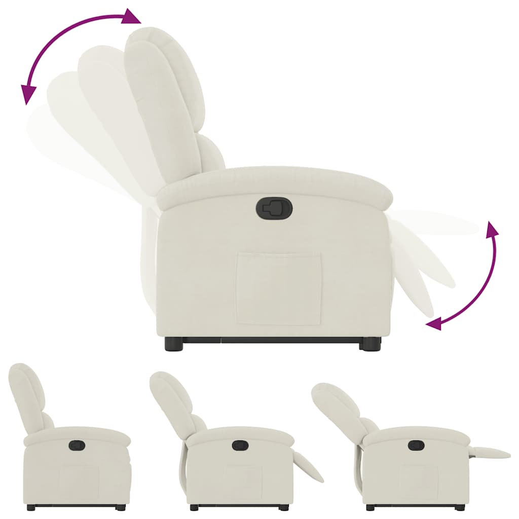 Fauteuil inclinable Crème Velours - XIOS