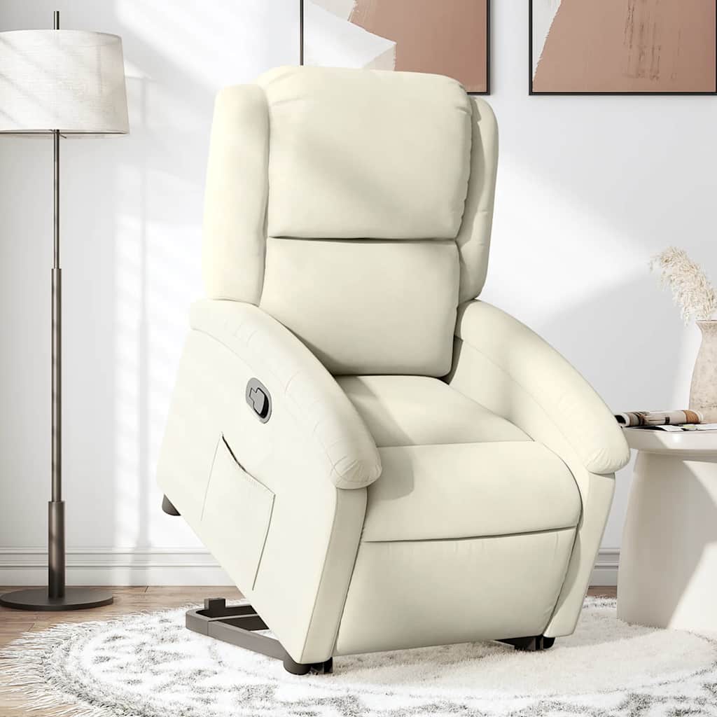 Fauteuil inclinable Crème Velours - XIOS