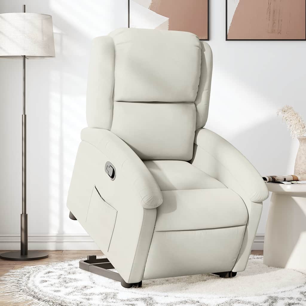 Fauteuil inclinable Crème Velours - XIOS