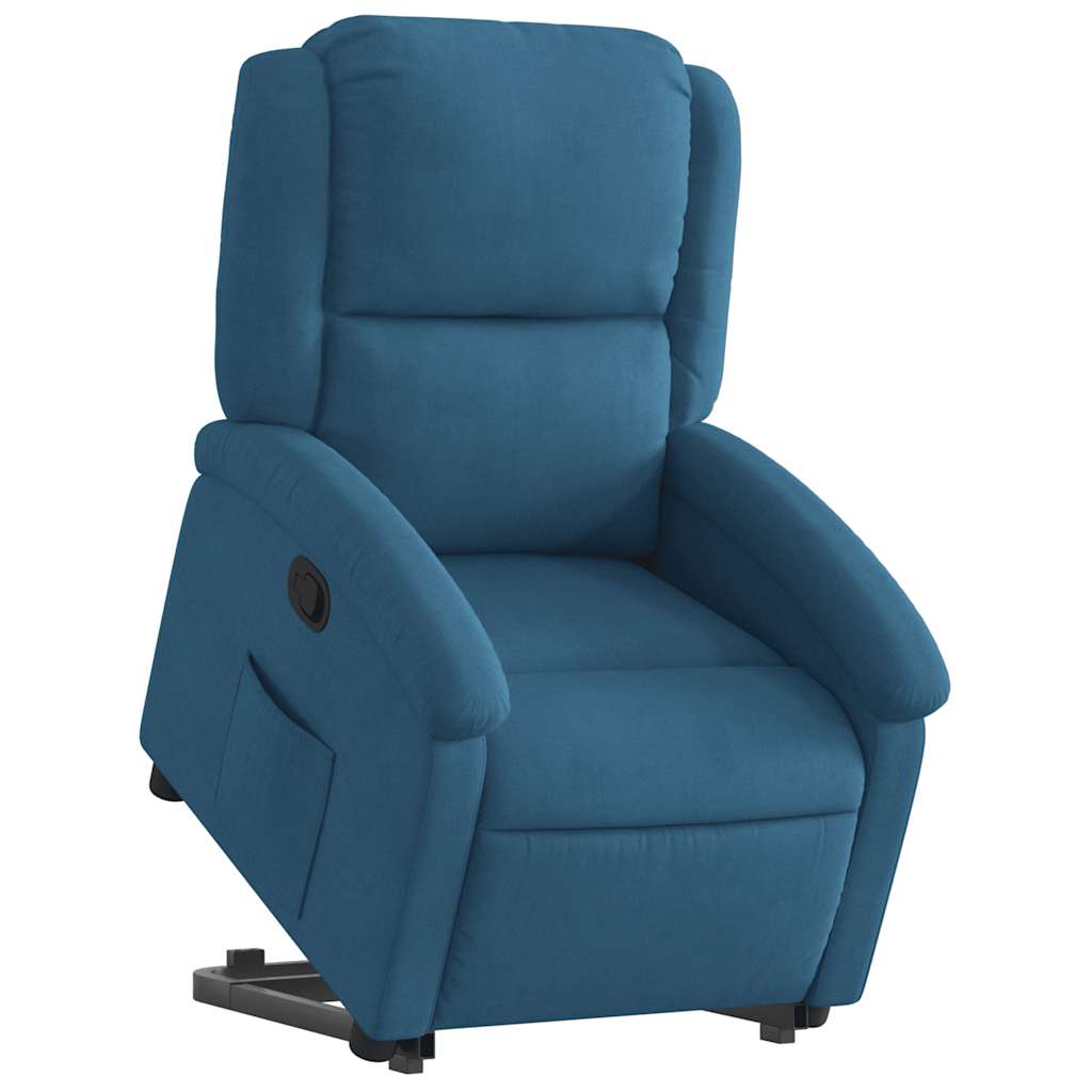 Fauteuil inclinable bleu velours - XIOS