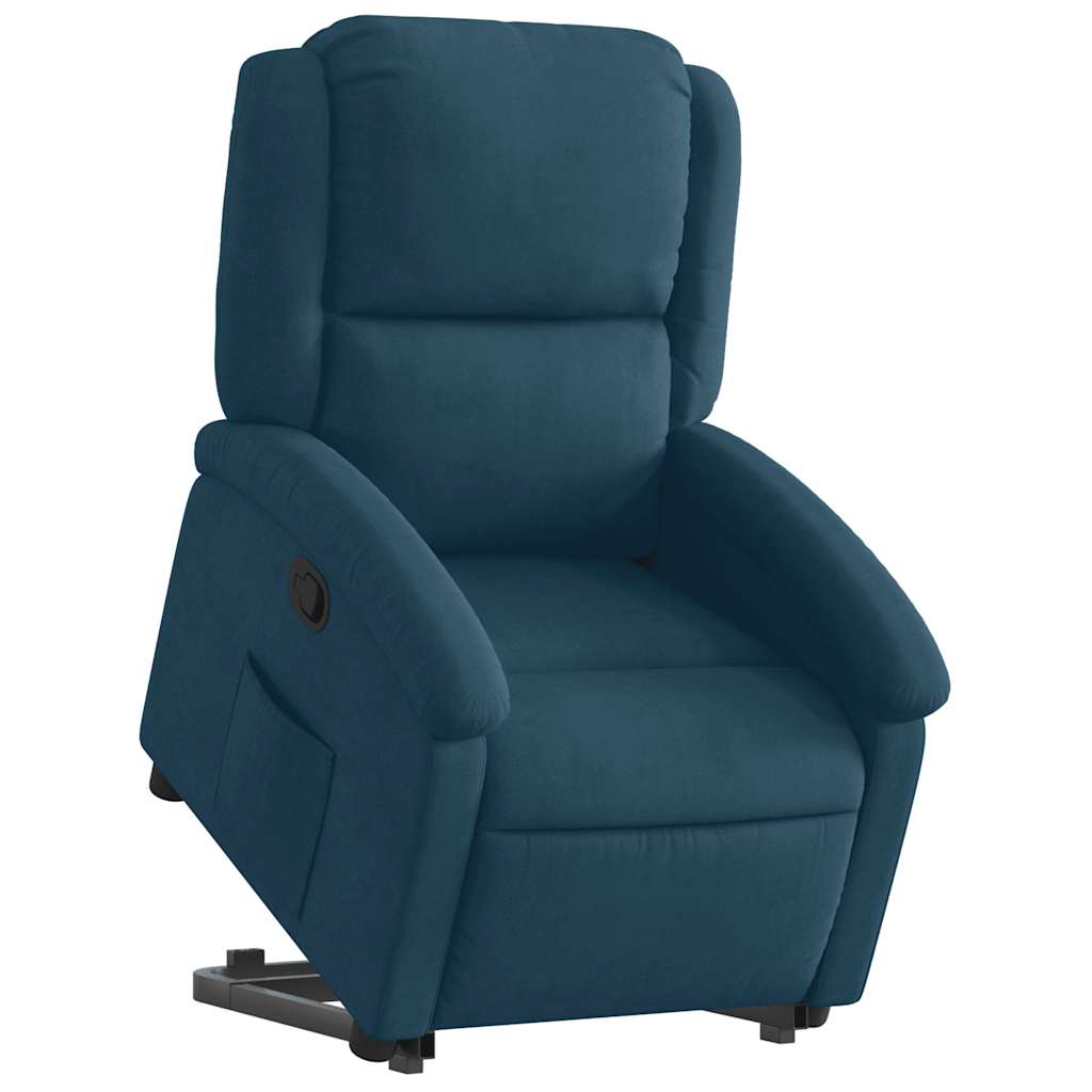 Fauteuil inclinable bleu velours - XIOS
