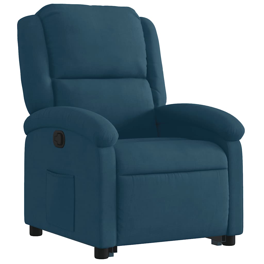 Fauteuil inclinable bleu velours - XIOS
