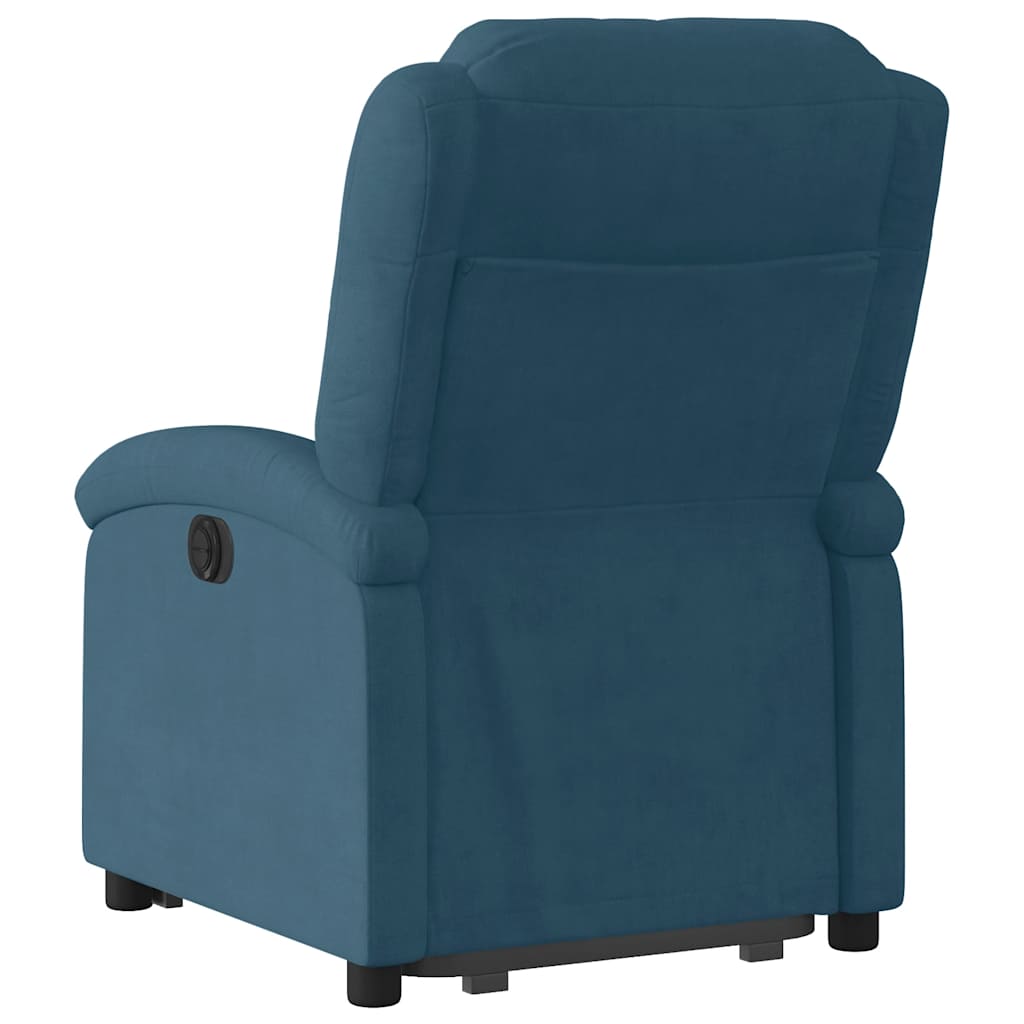 Fauteuil inclinable bleu velours - XIOS