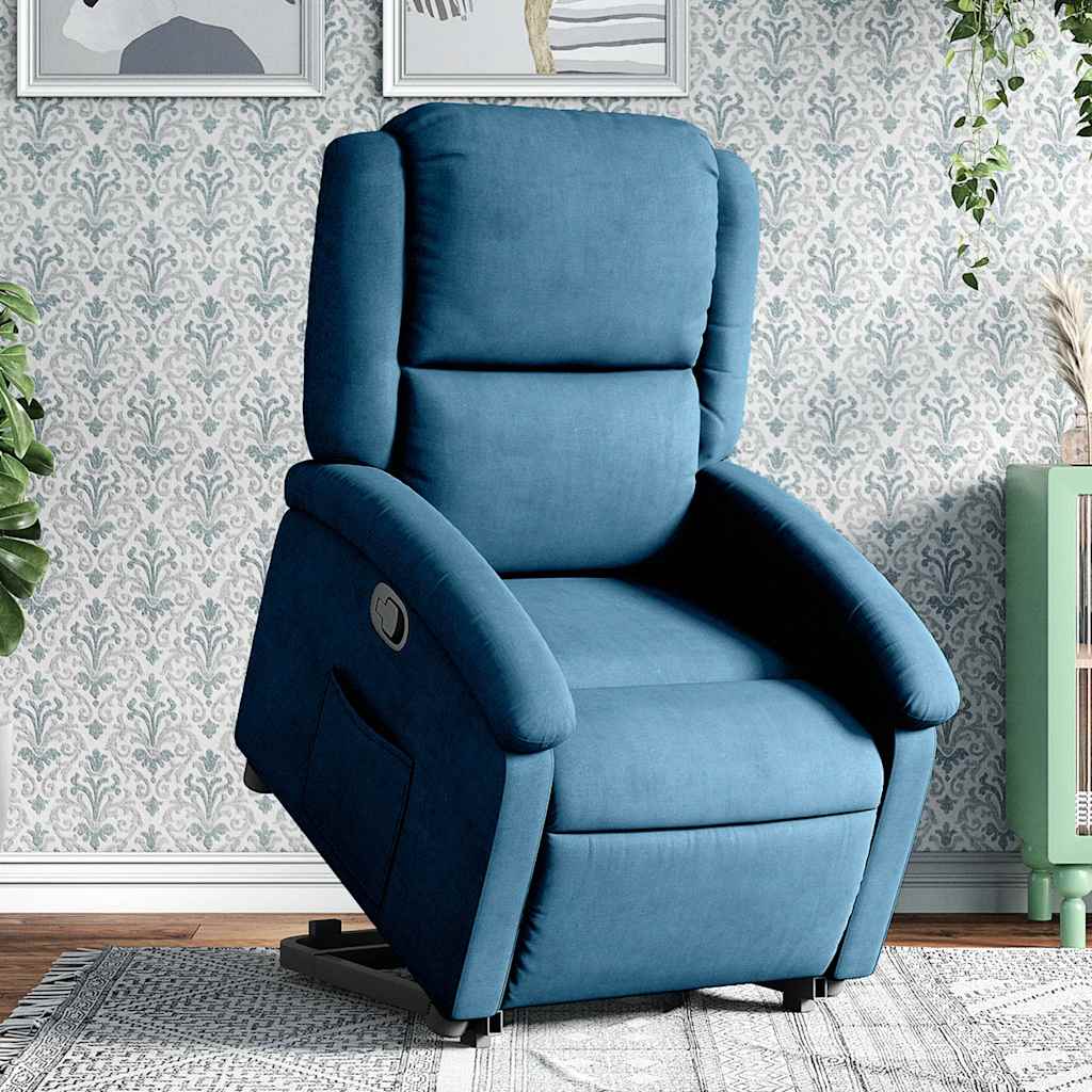 Fauteuil inclinable bleu velours - XIOS