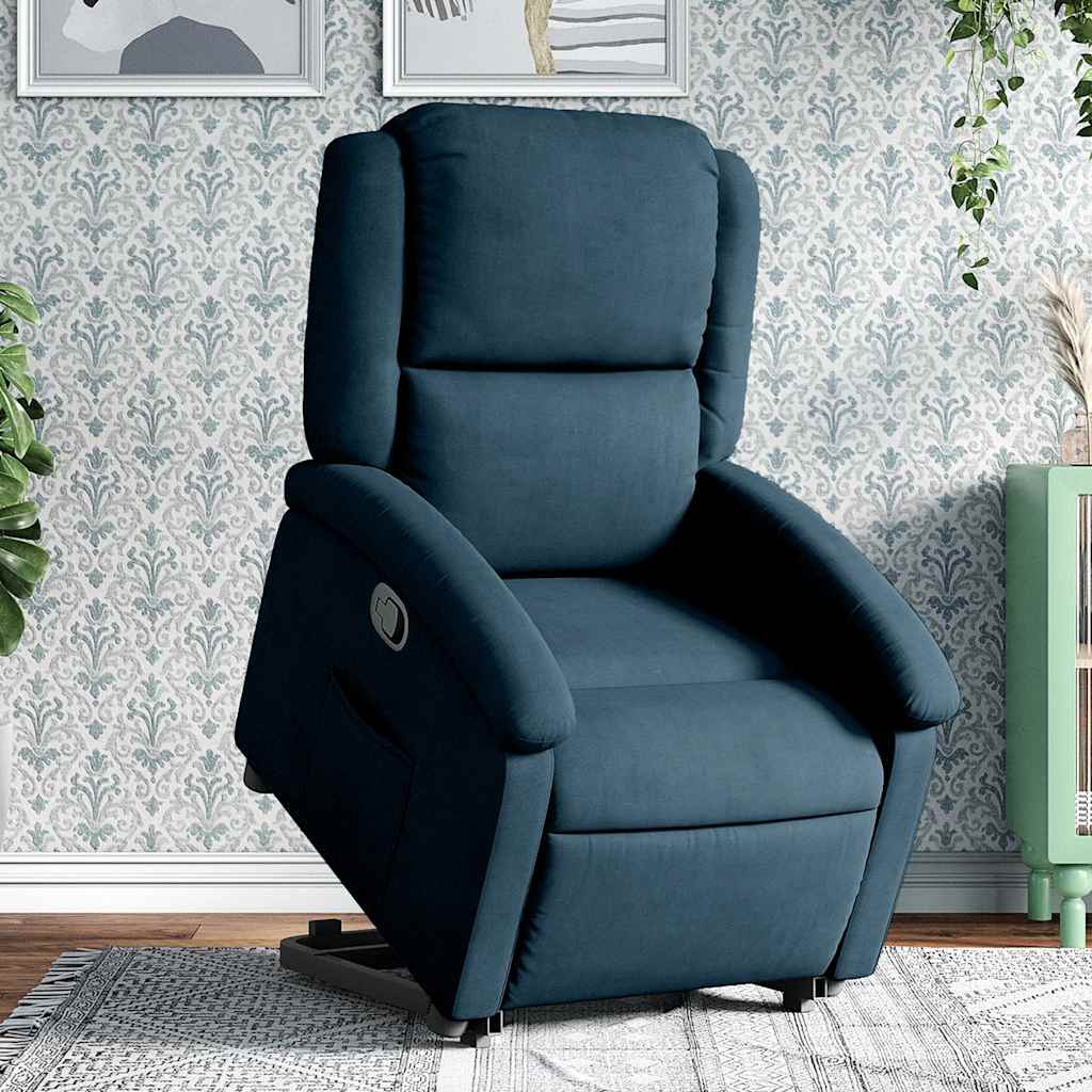 Fauteuil inclinable bleu velours - XIOS