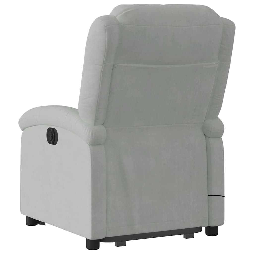 Fauteuil de massage inclinable Gris clair Velours - XIOS