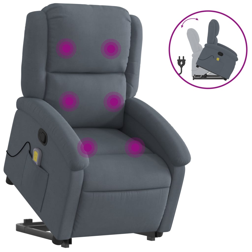 Fauteuil de massage inclinable Gris foncé Velours - XIOS