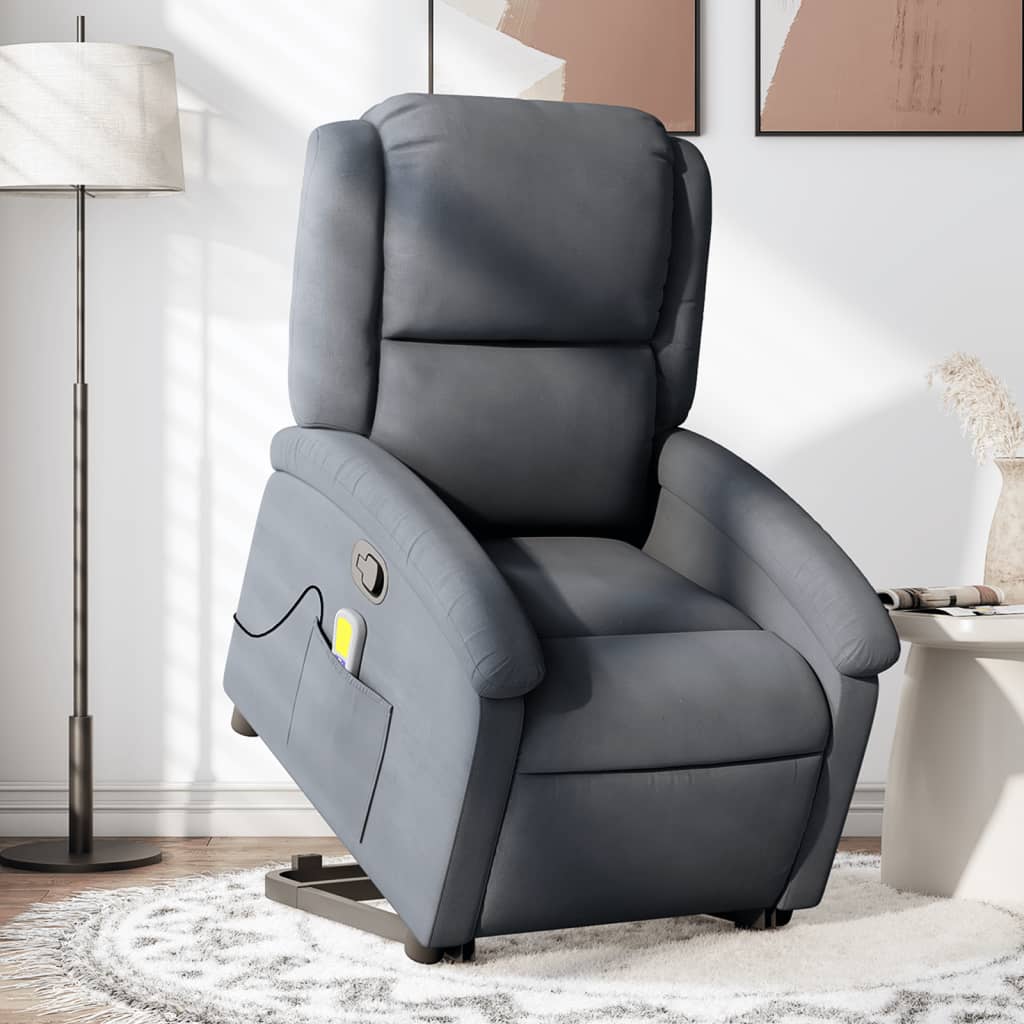 Fauteuil de massage inclinable Gris foncé Velours - XIOS