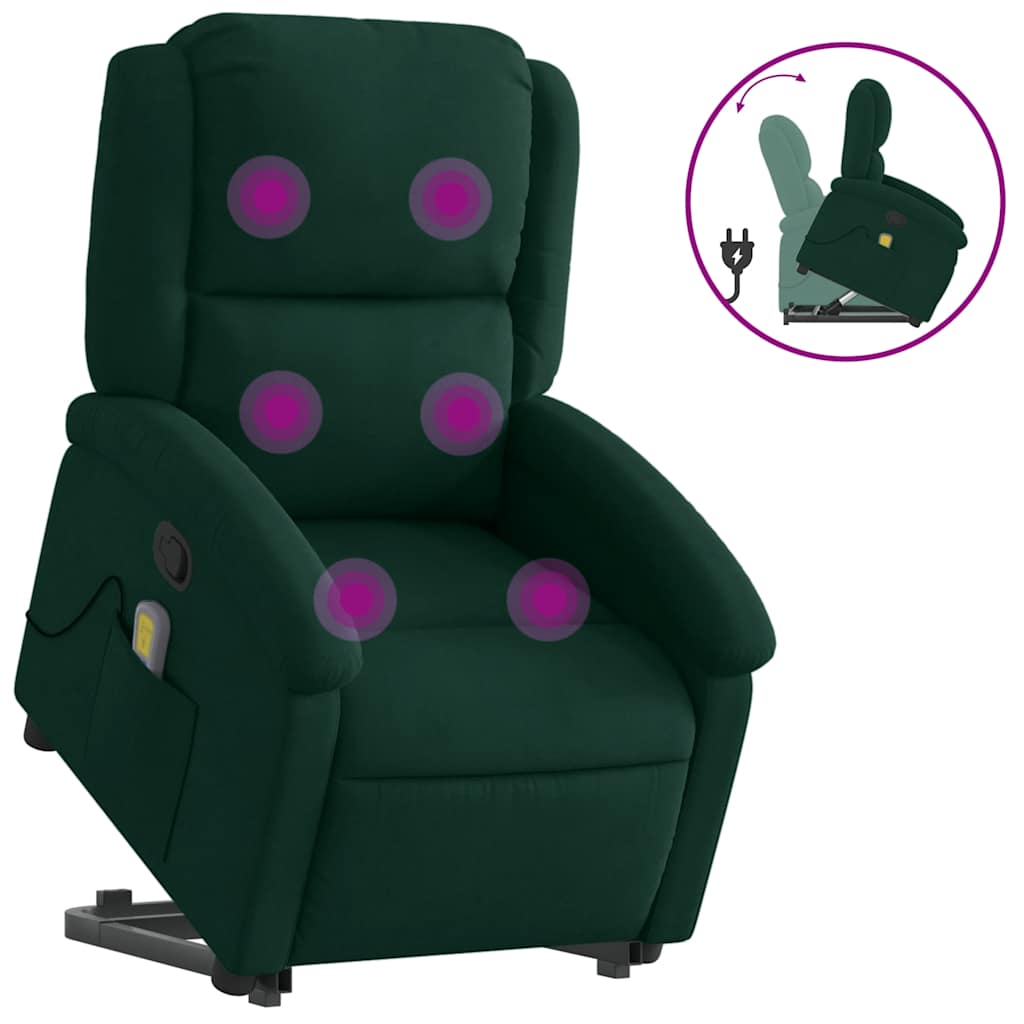 Fauteuil de massage inclinable Vert foncé Velours - XIOS