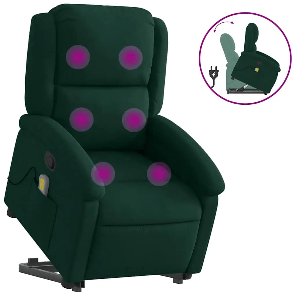 Fauteuil de massage inclinable Vert foncé Velours - XIOS
