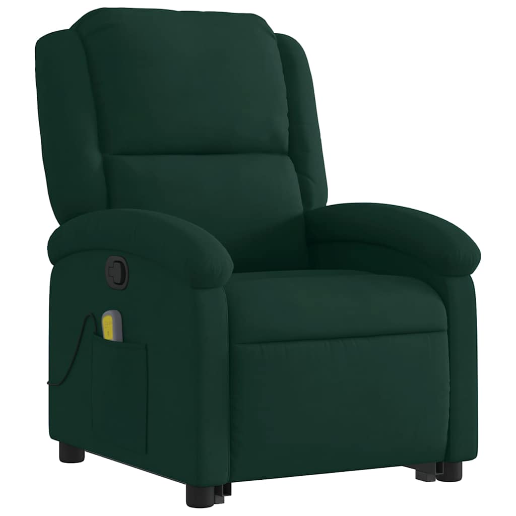 Fauteuil de massage inclinable Vert foncé Velours - XIOS