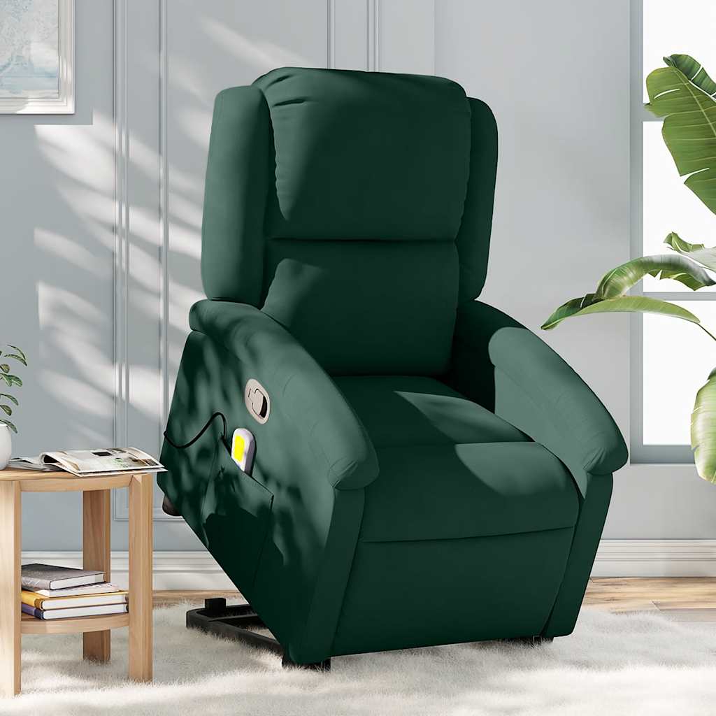 Fauteuil de massage inclinable Vert foncé Velours - XIOS