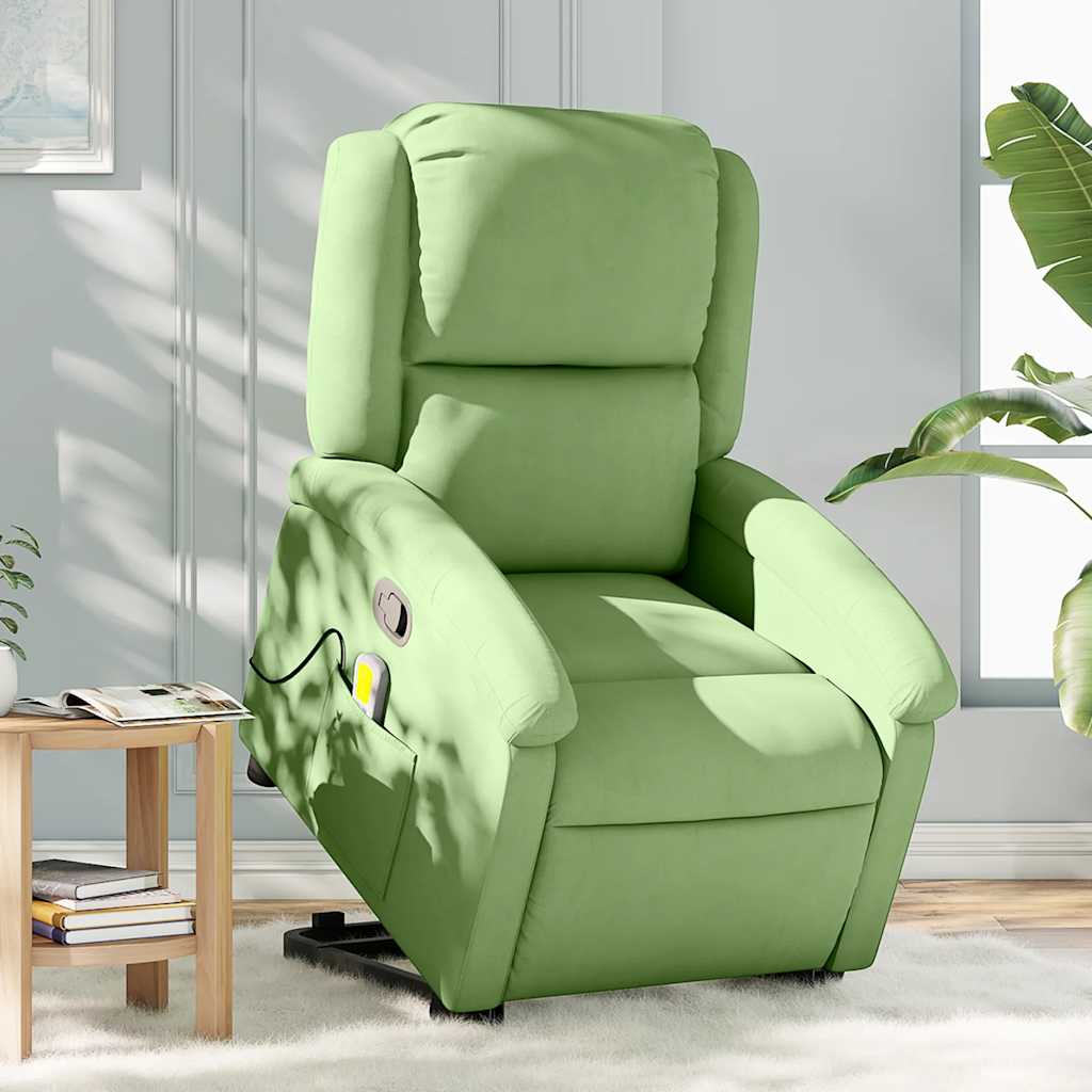 Fauteuil de massage inclinable Vert clair Velours - XIOS