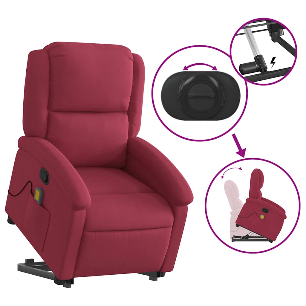 Fauteuil de massage inclinable Rouge bordeaux Velours - XIOS