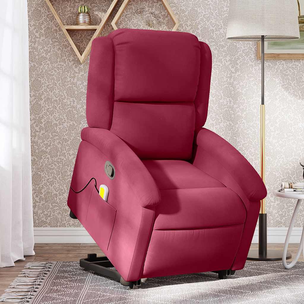 Fauteuil de massage inclinable Rouge bordeaux Velours - XIOS