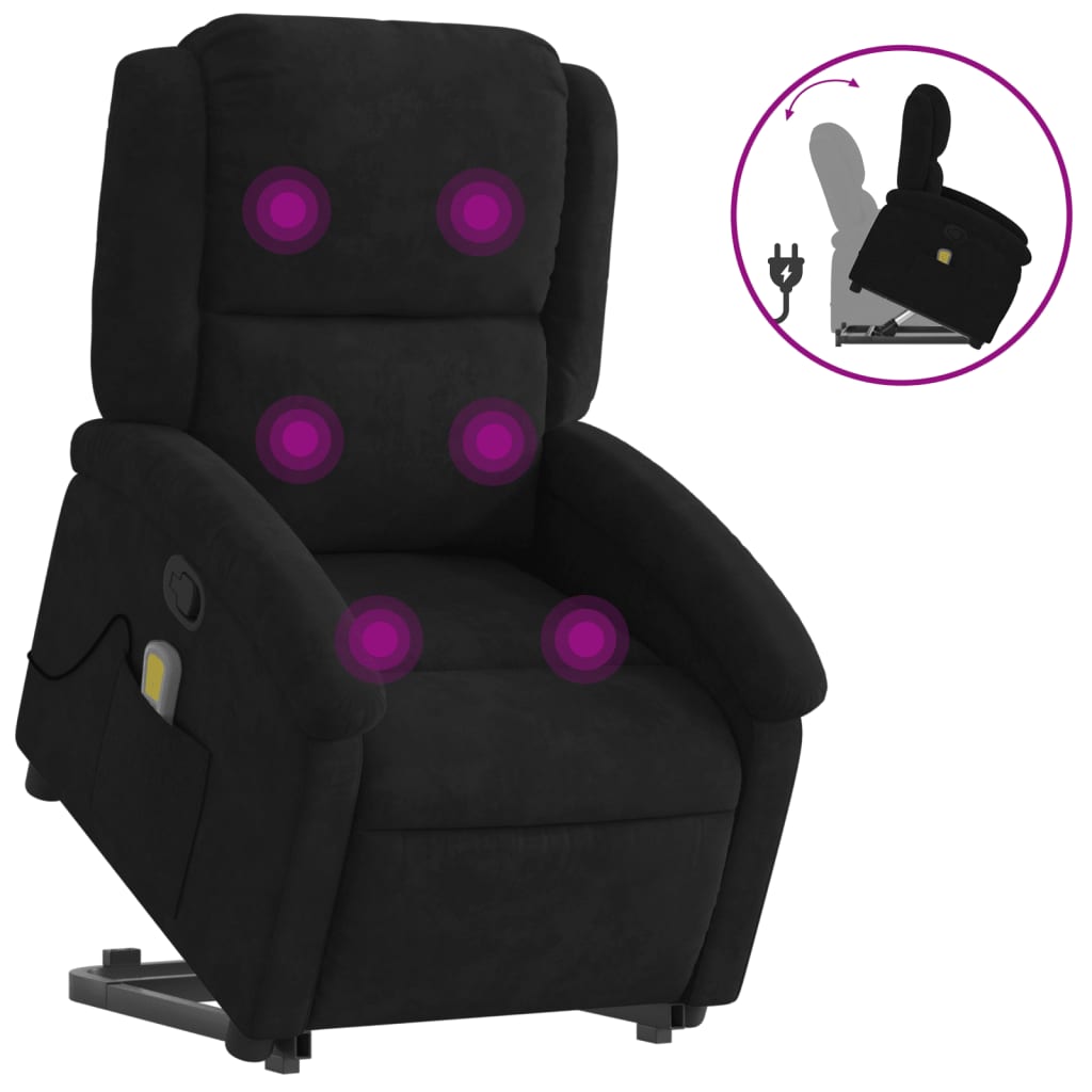 Fauteuil de massage inclinable Noir Velours - XIOS