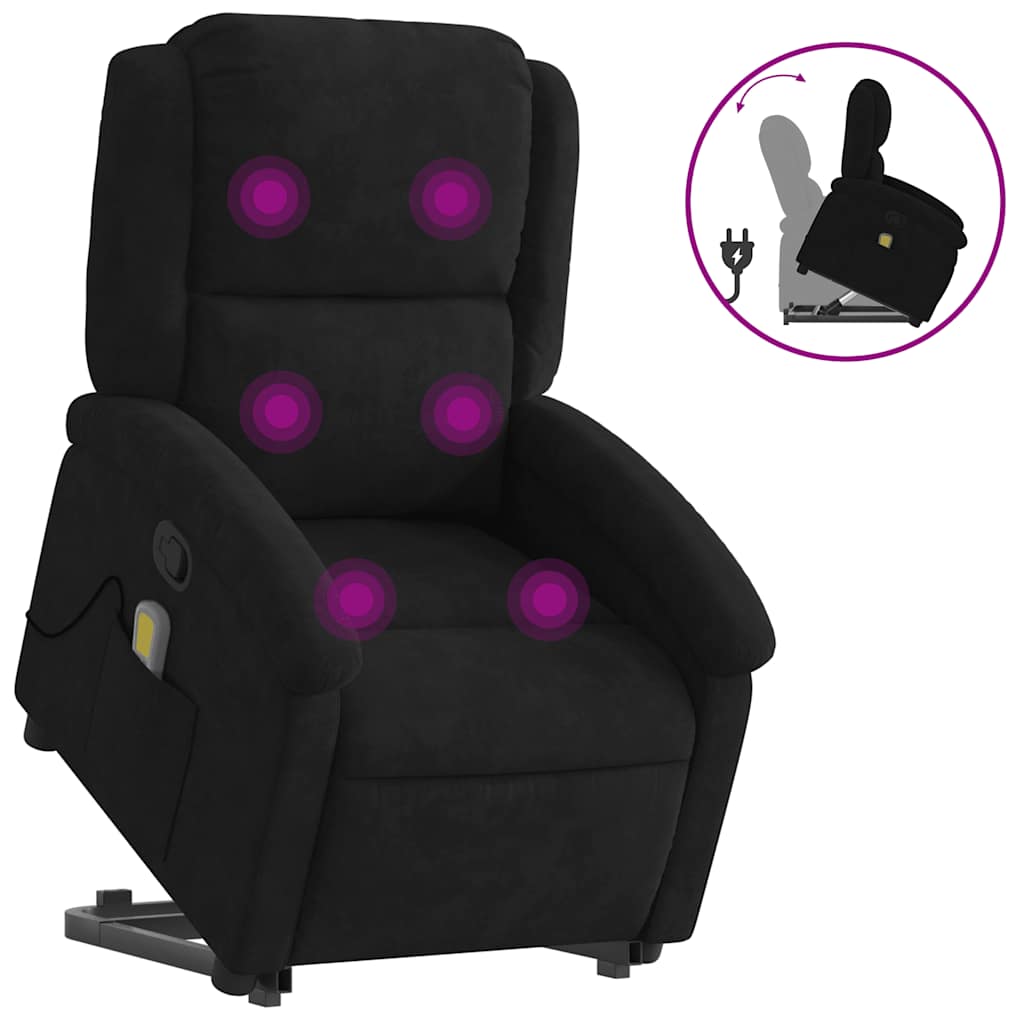 Fauteuil de massage inclinable Noir Velours
