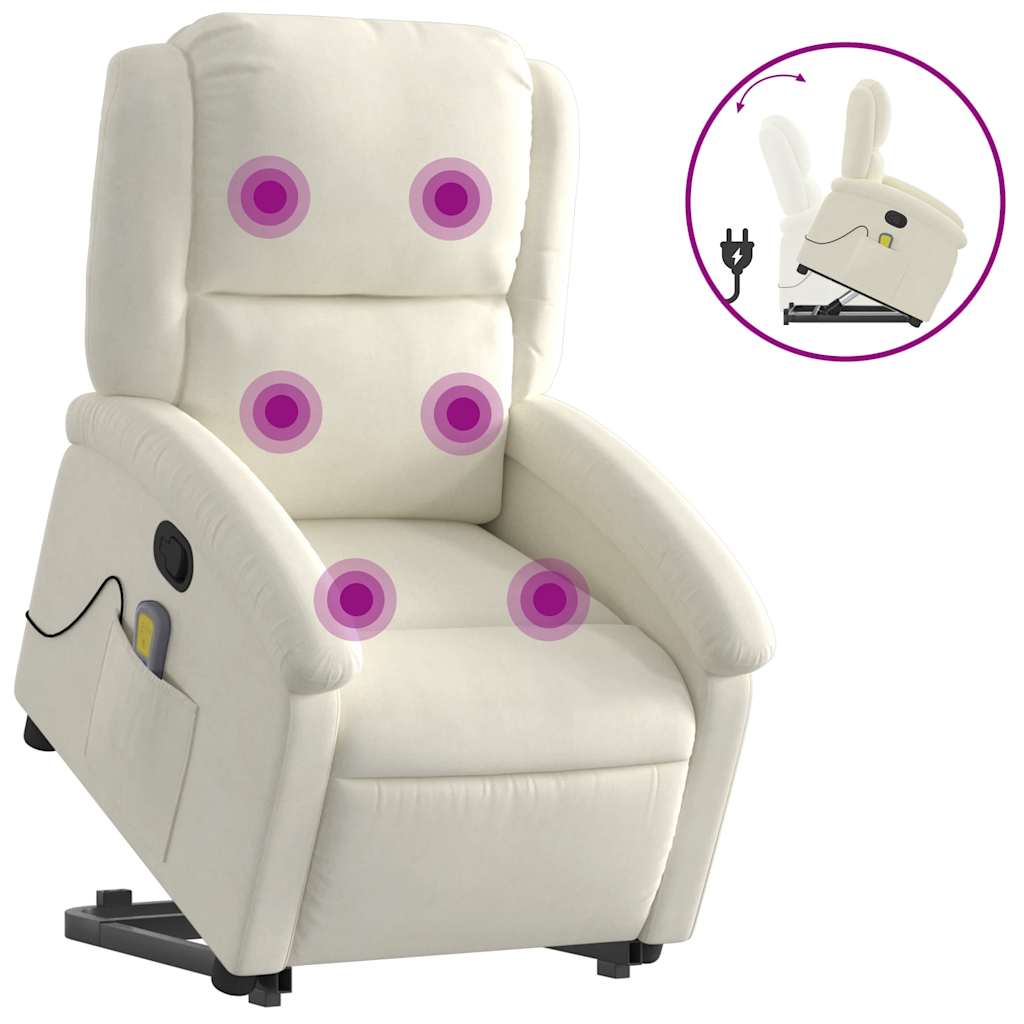 Fauteuil de massage inclinable Crème Velours - XIOS
