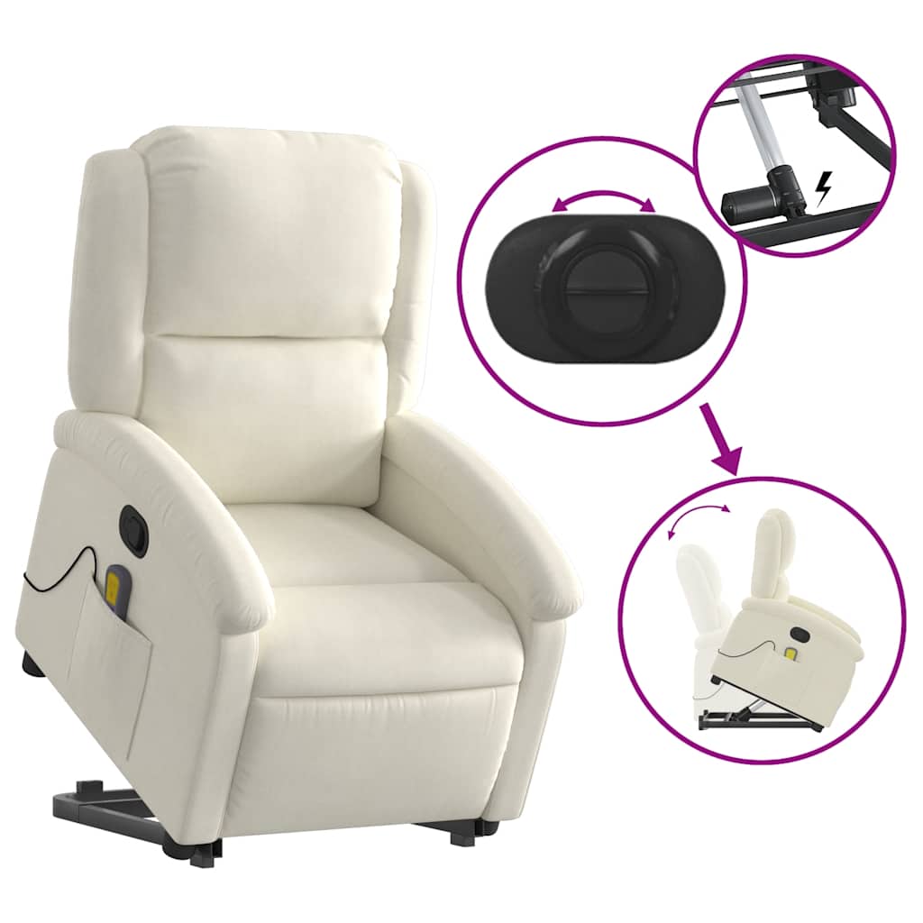Fauteuil de massage inclinable Crème Velours - XIOS
