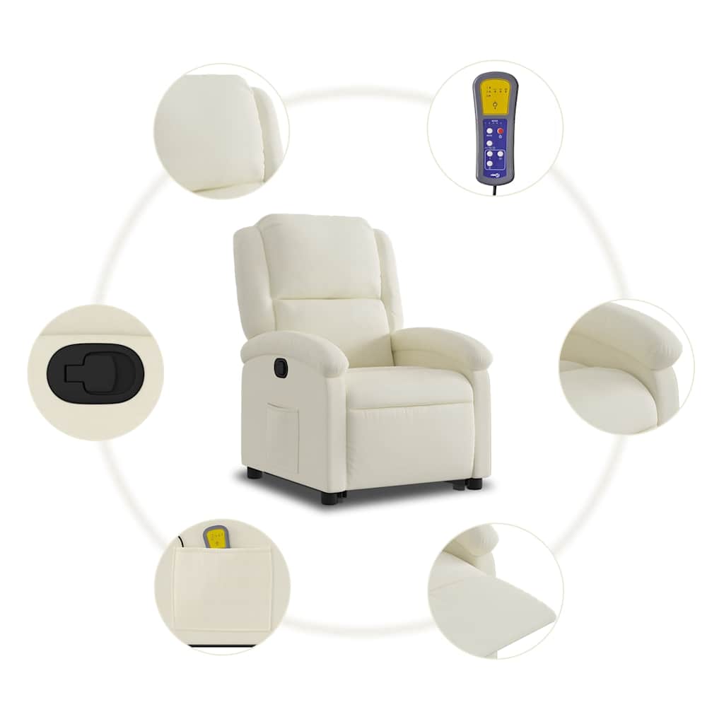 Fauteuil de massage inclinable Crème Velours - XIOS