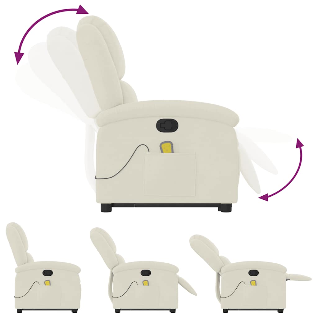 Fauteuil de massage inclinable Crème Velours - XIOS