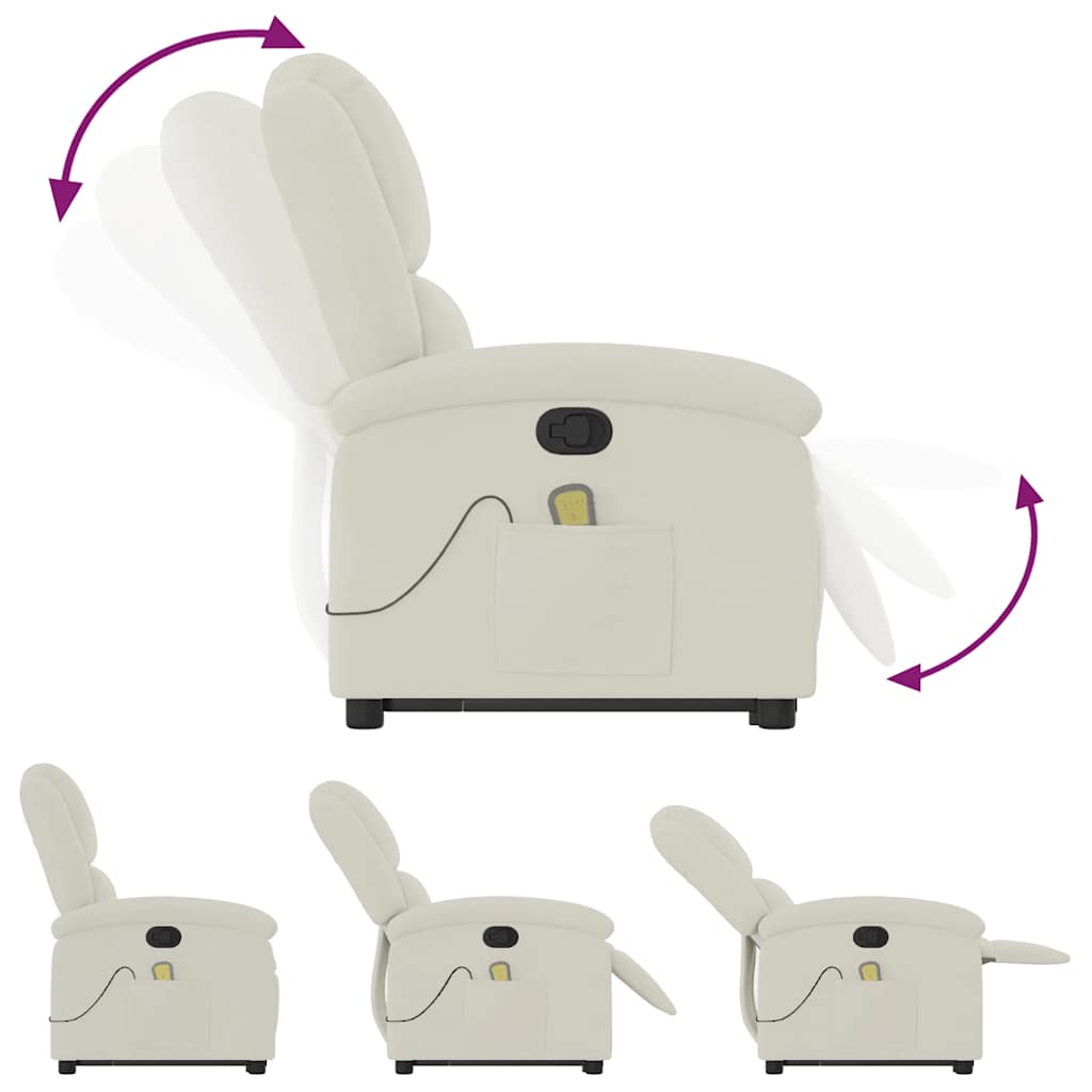 Fauteuil de massage inclinable Crème Velours - XIOS
