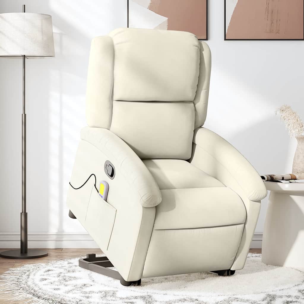 Fauteuil de massage inclinable Crème Velours - XIOS