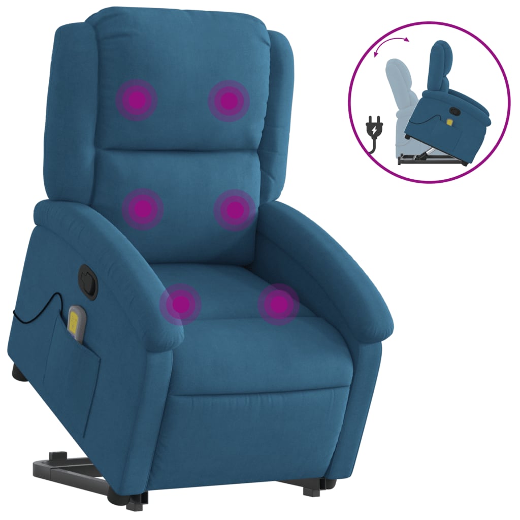 Fauteuil de massage inclinable Bleu Velours - XIOS