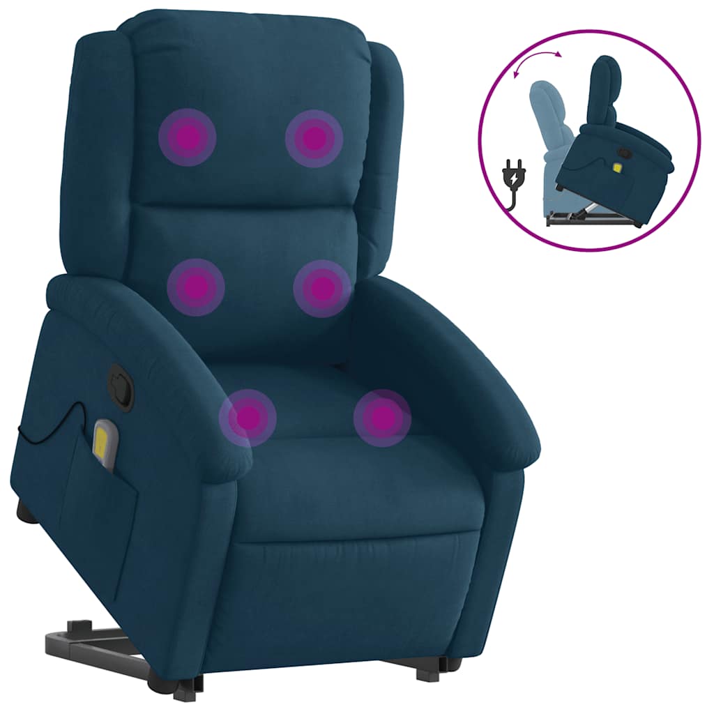 Fauteuil de massage inclinable Bleu Velours - XIOS