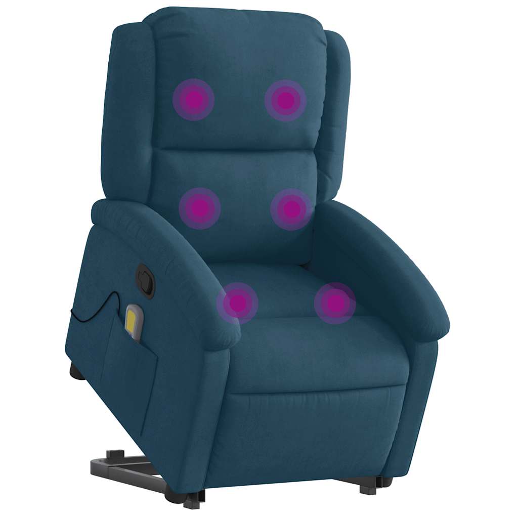Fauteuil de massage inclinable Bleu Velours - XIOS