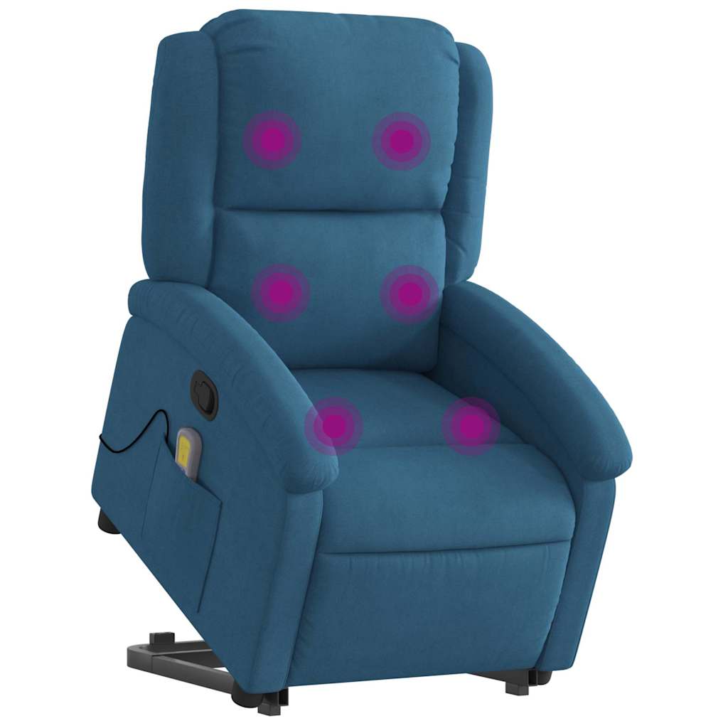 Fauteuil de massage inclinable Bleu Velours - XIOS