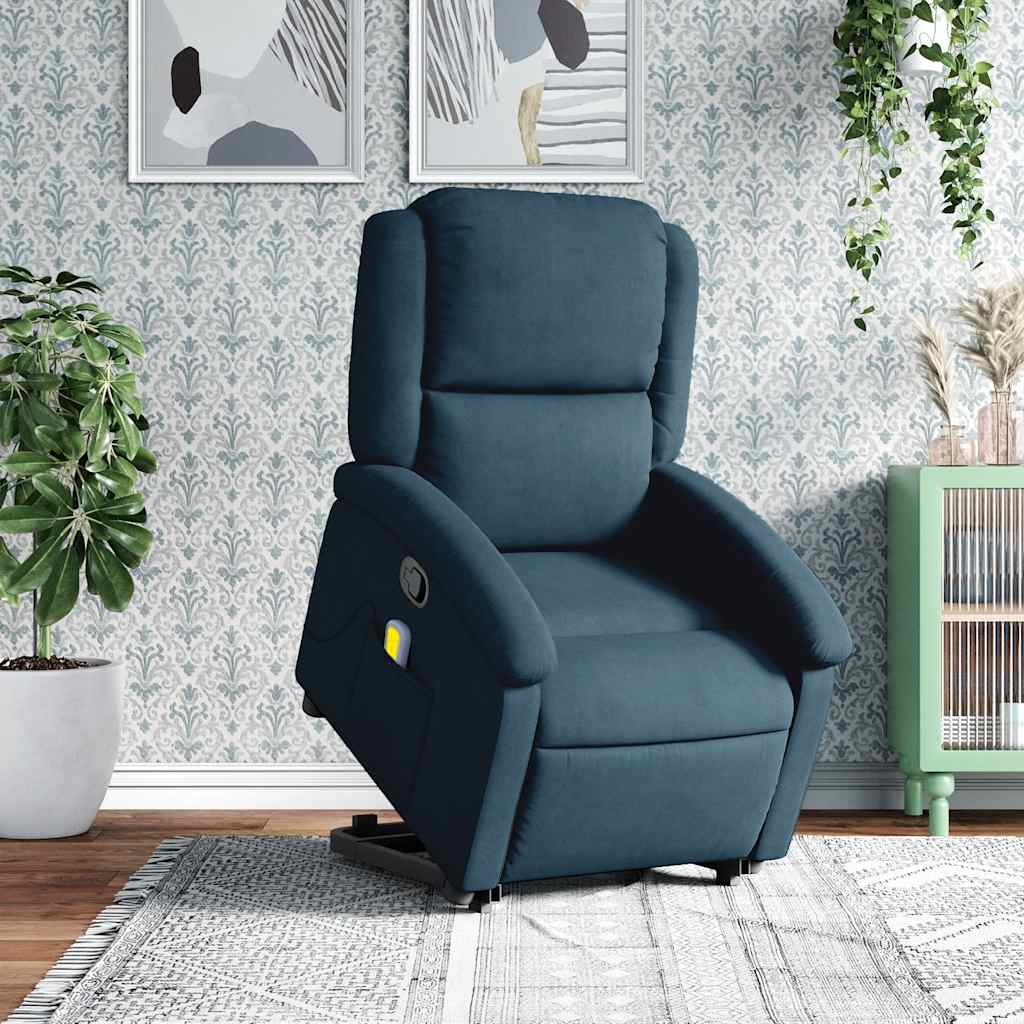 Fauteuil de massage inclinable Bleu Velours - XIOS