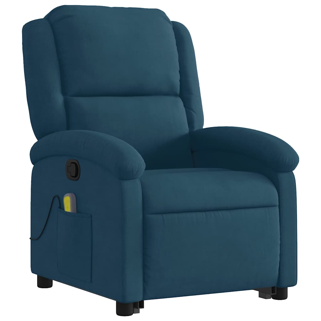 Fauteuil de massage inclinable Bleu Velours - XIOS