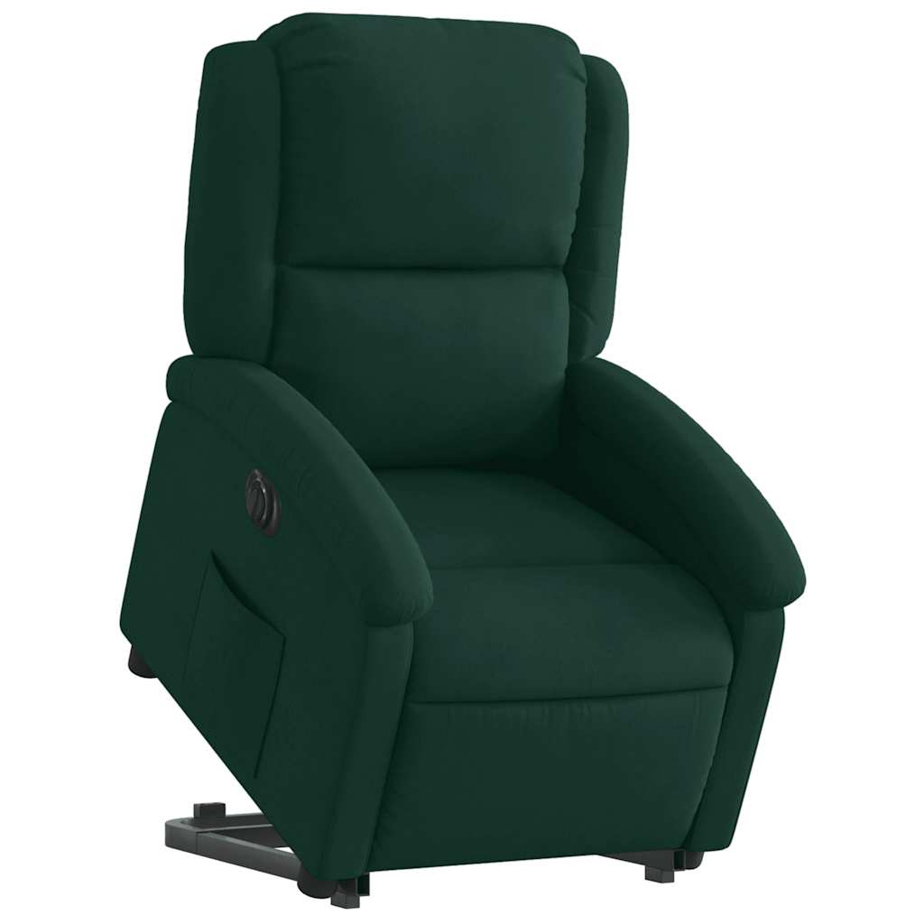 Fauteuil inclinable électrique vert foncé velours - XIOS