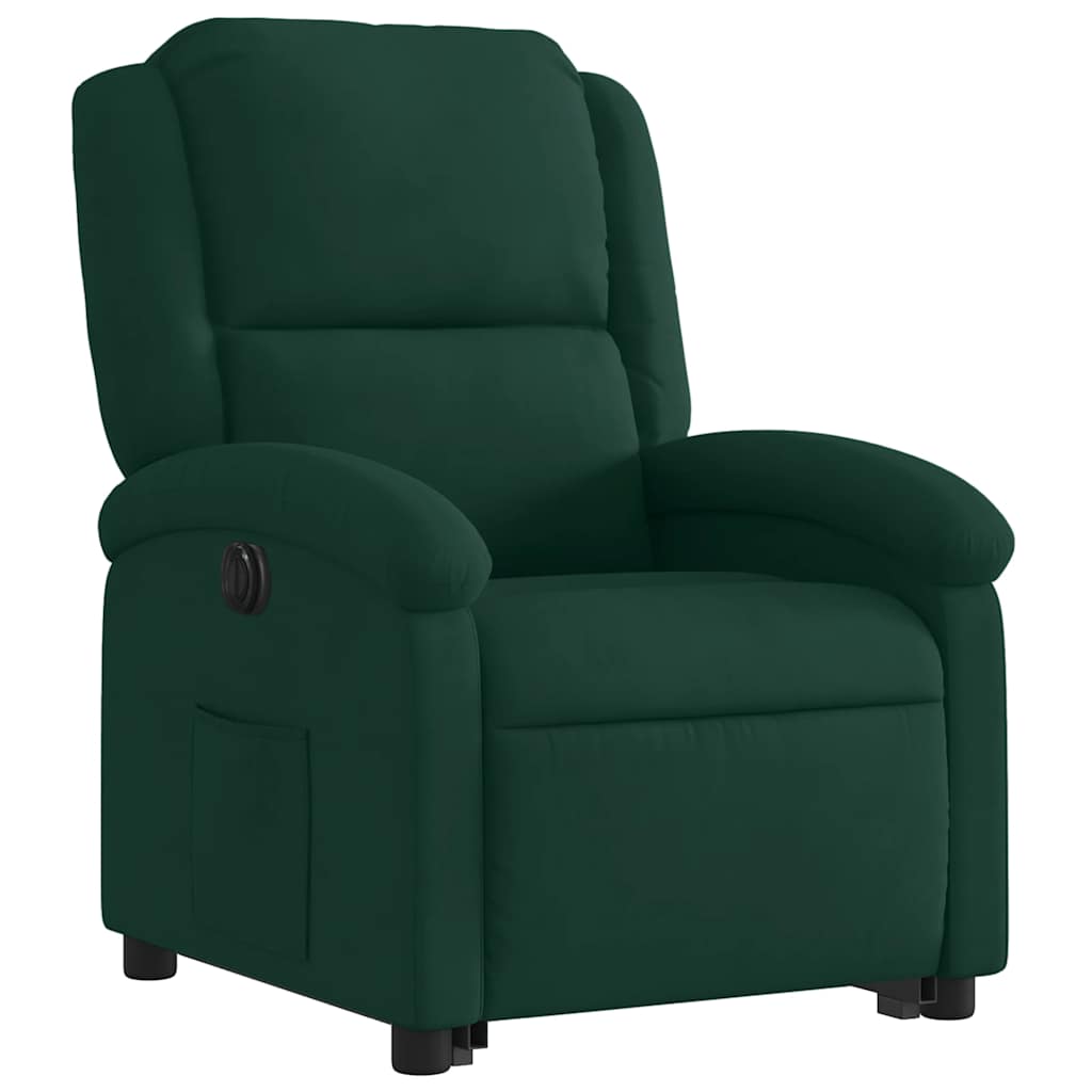 Fauteuil inclinable électrique vert foncé velours - XIOS