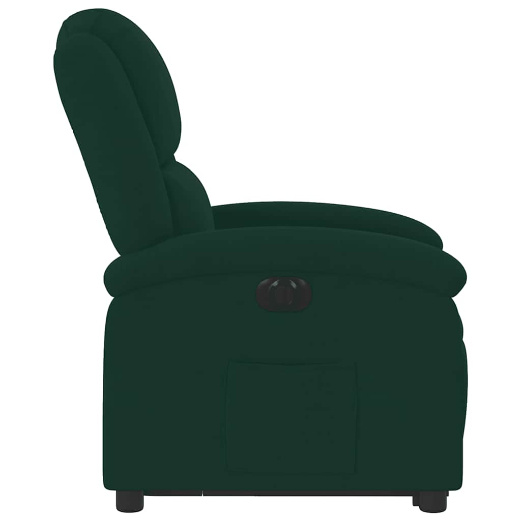 Fauteuil inclinable électrique vert foncé velours - XIOS