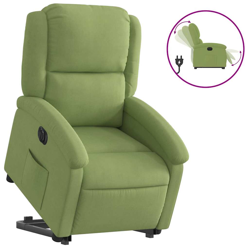 Fauteuil inclinable électrique vert clair velours